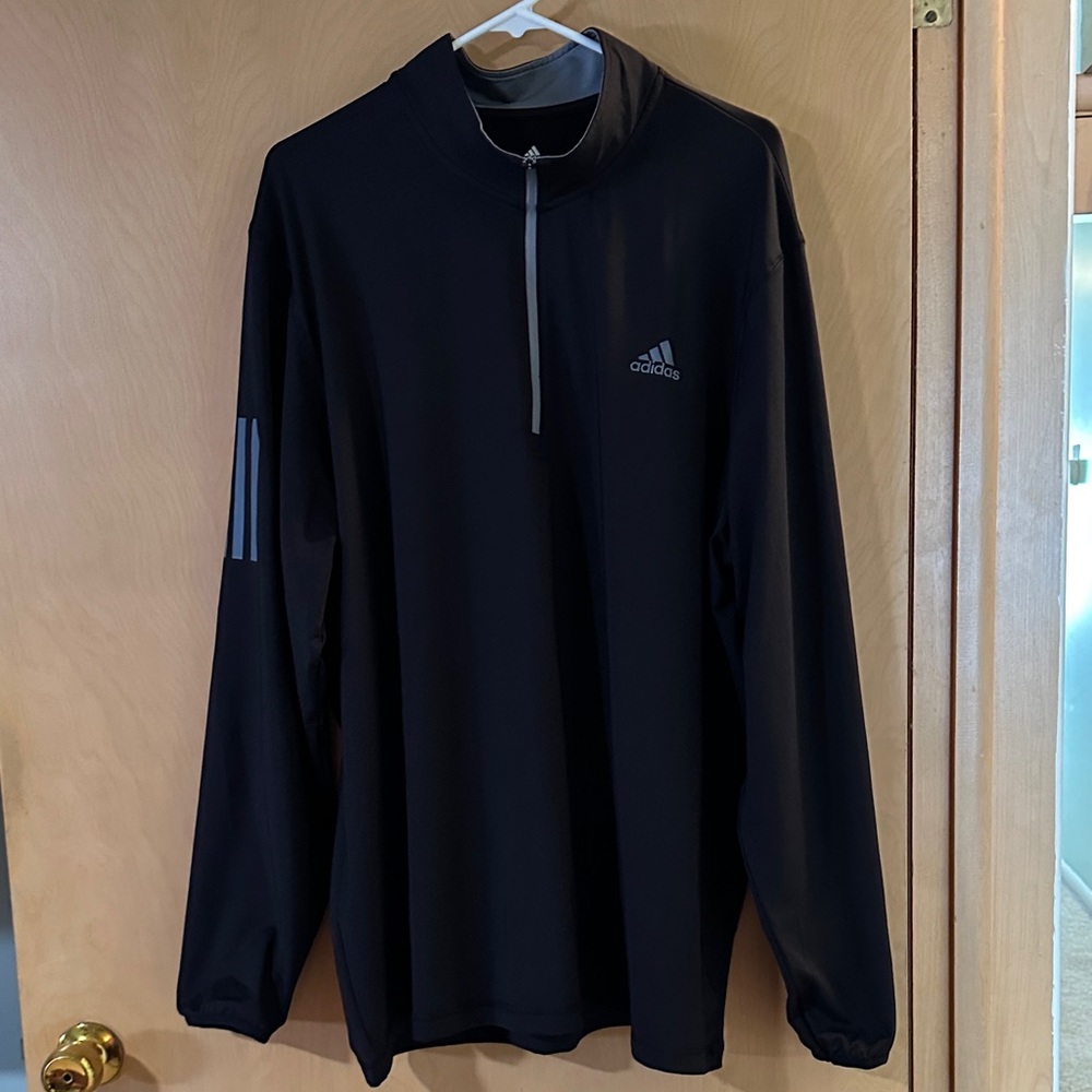 Adidas Golf Men’s Black Quarter-Zip Long Sleeve Top